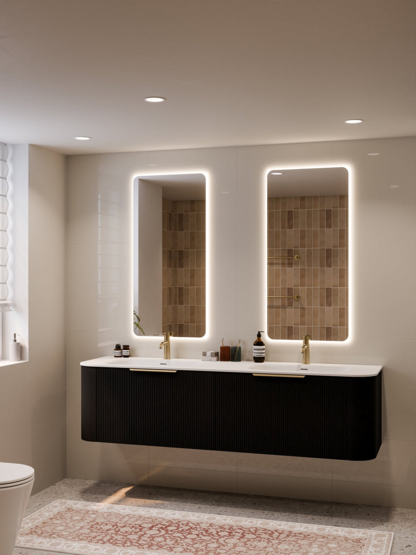 NATURE 1800 PILLAR BATHROOM VANITY RANGE MATTE BLACK