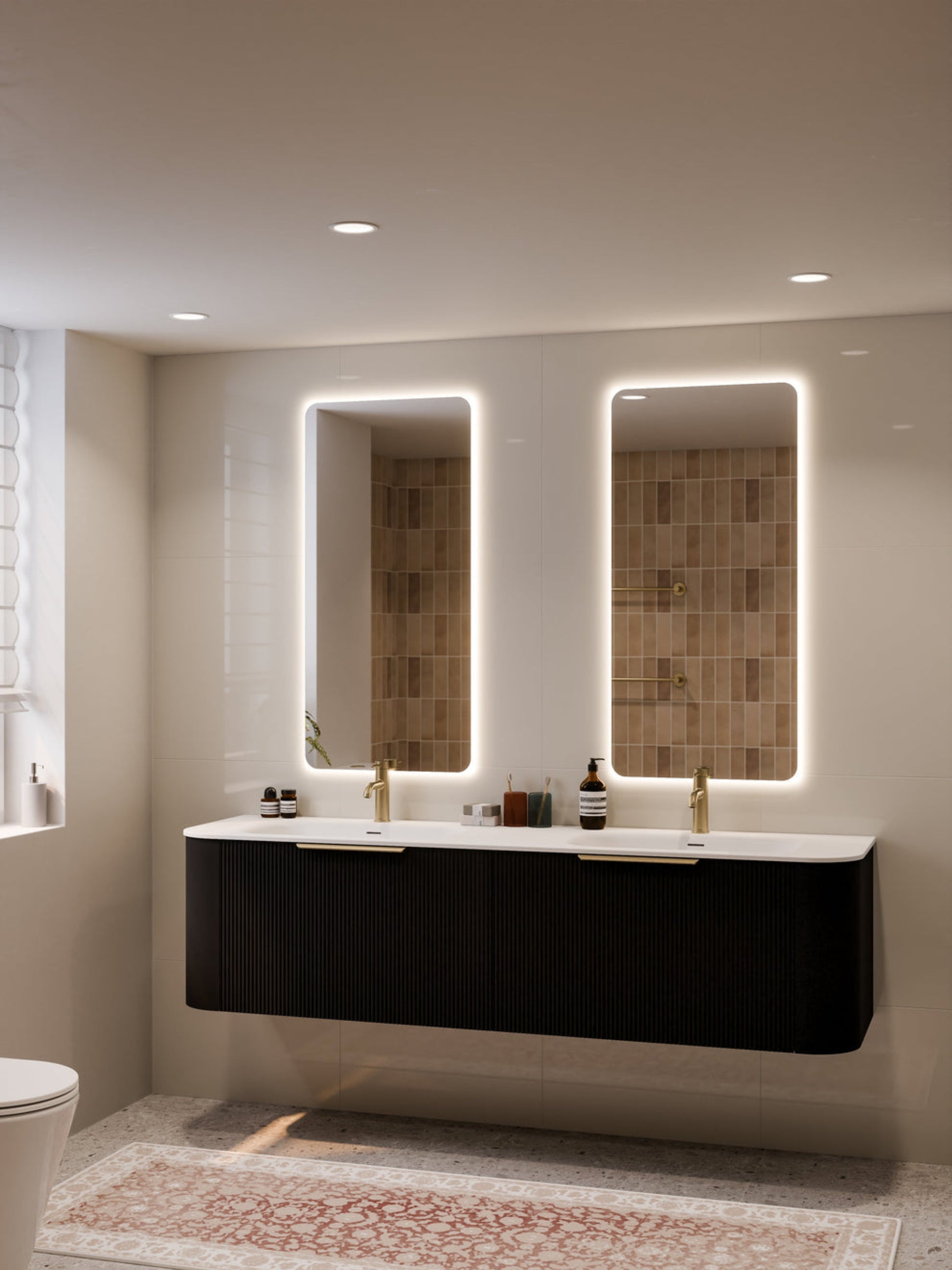 NATURE 1800 PILLAR BATHROOM VANITY RANGE MATTE BLACK