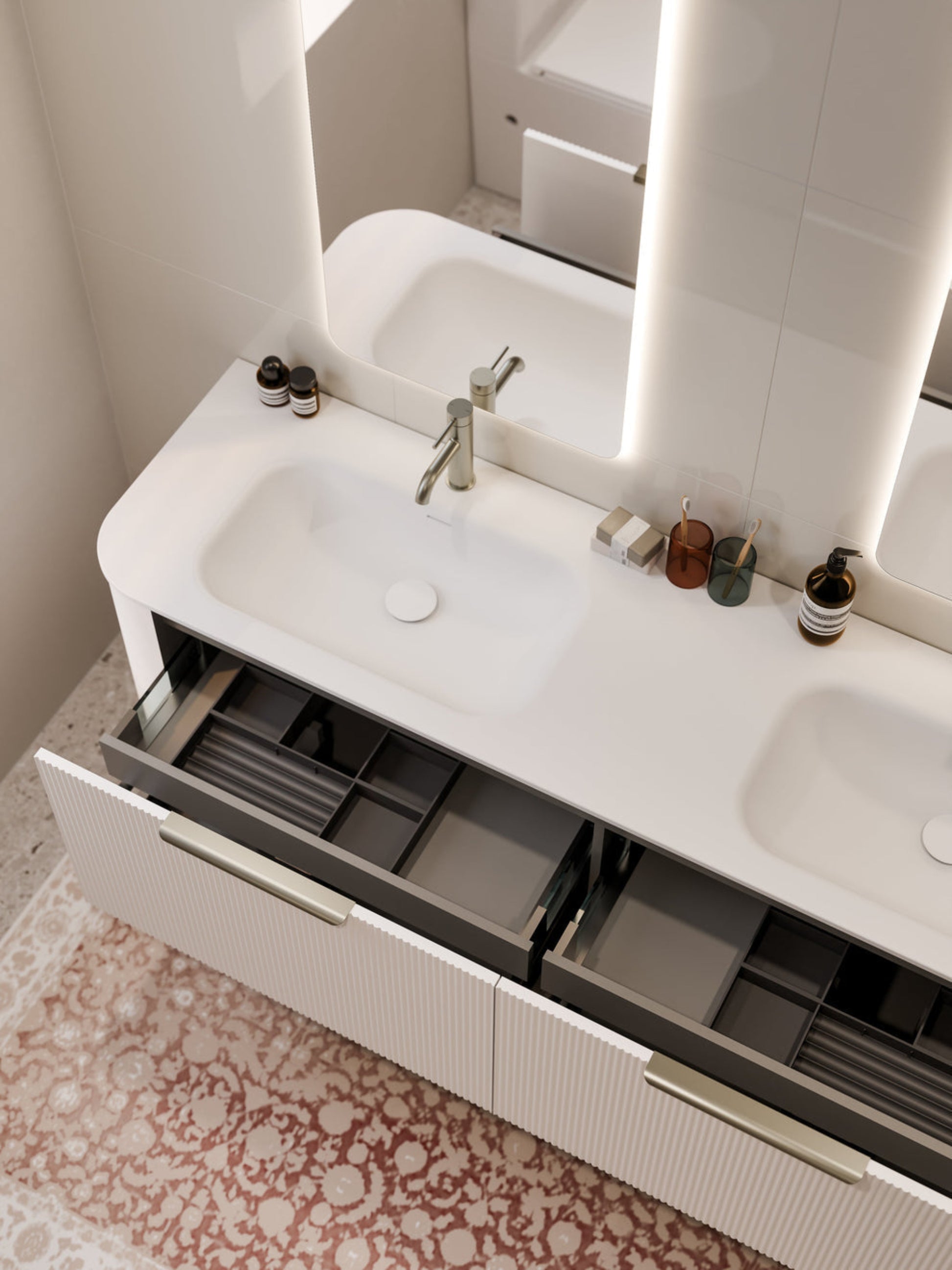 NATURE 1800 PILLAR BATHROOM VANITY RANGE MATTE WHITE