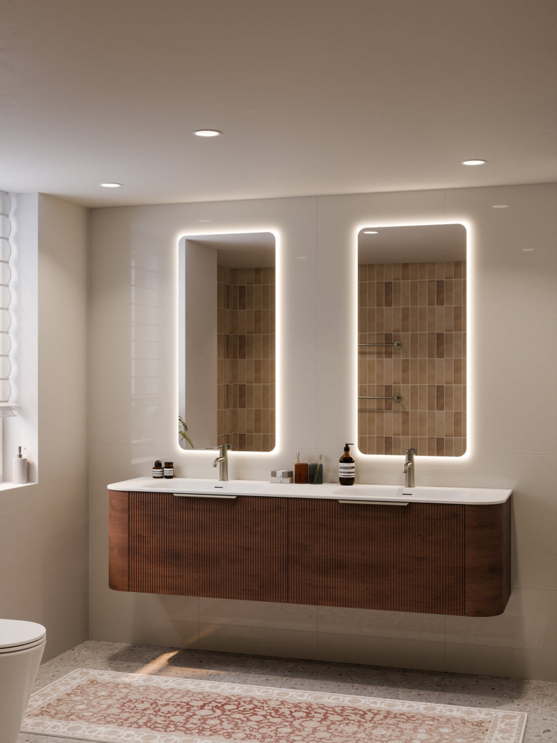 NATURE 1800 PILLAR BATHROOM VANITY RANGE WALNUT