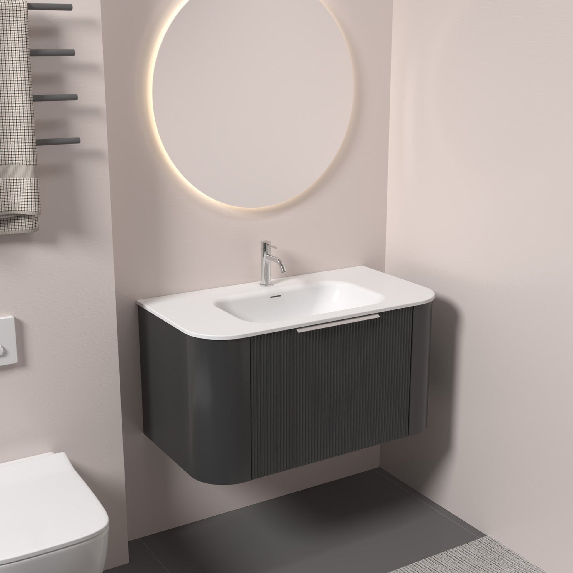 NATURE 900 PILLAR BATHROOM VANITY BLACK