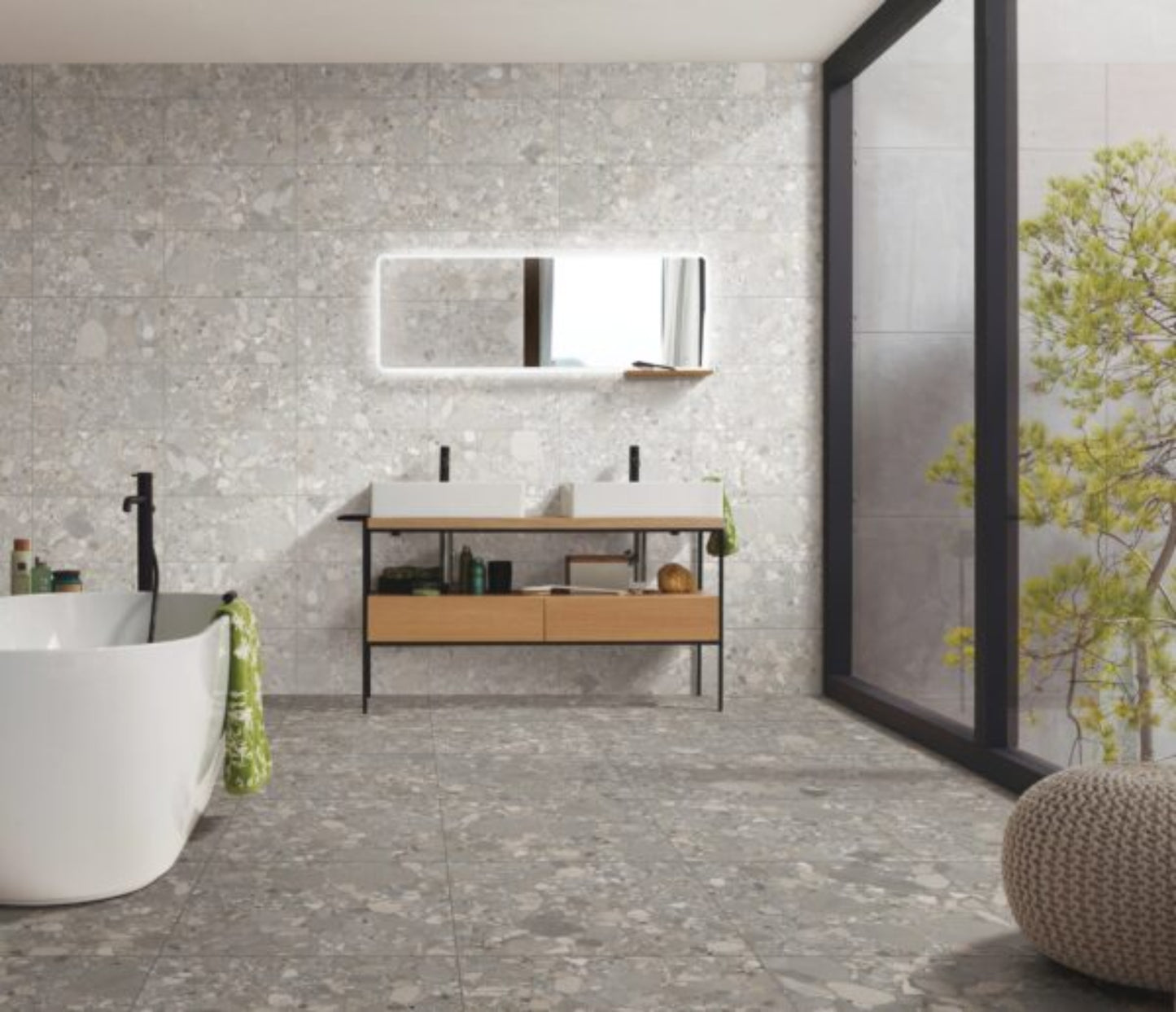 PEBBLES GREY MATT TILES 600×600