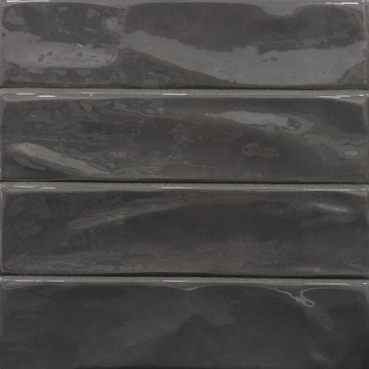 PRESSED EDGE RIPPLE EBONY GLOSS TILES 75×300
