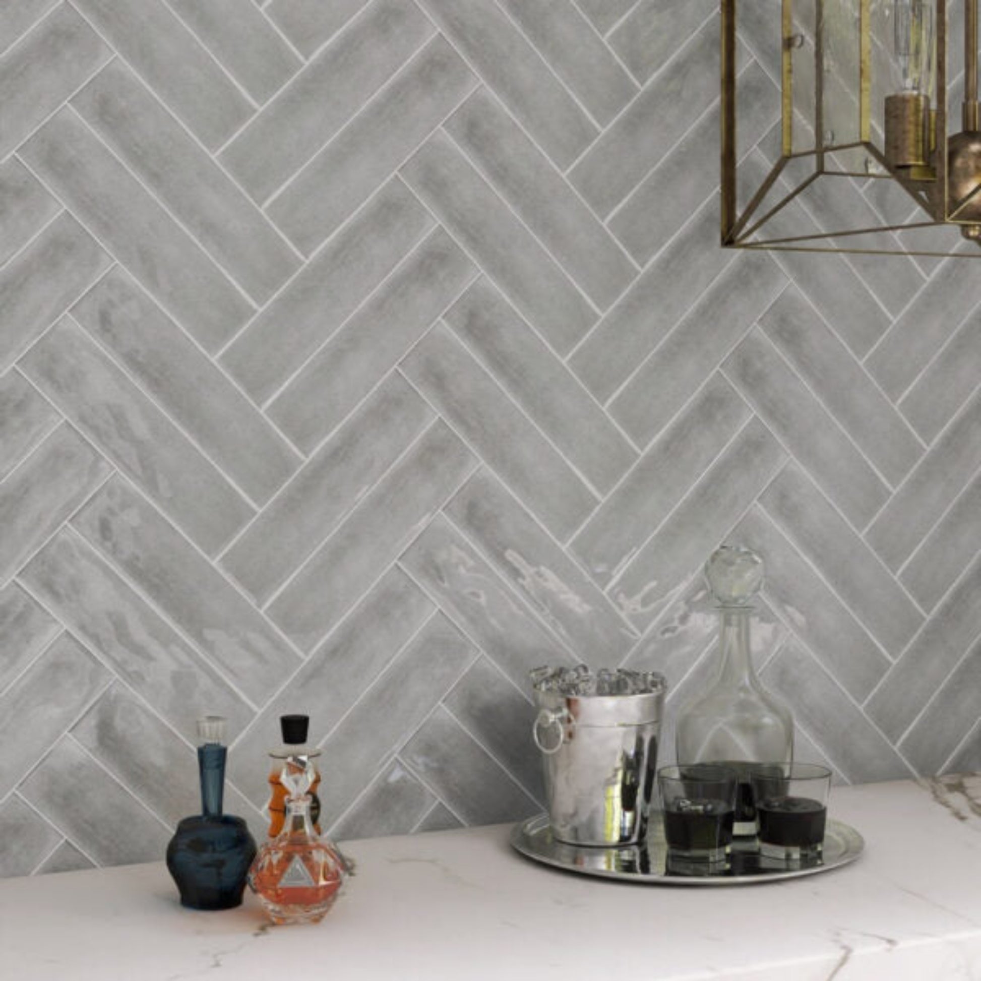 RESORT GREY GLOSS RIPPLE TILES 75×300