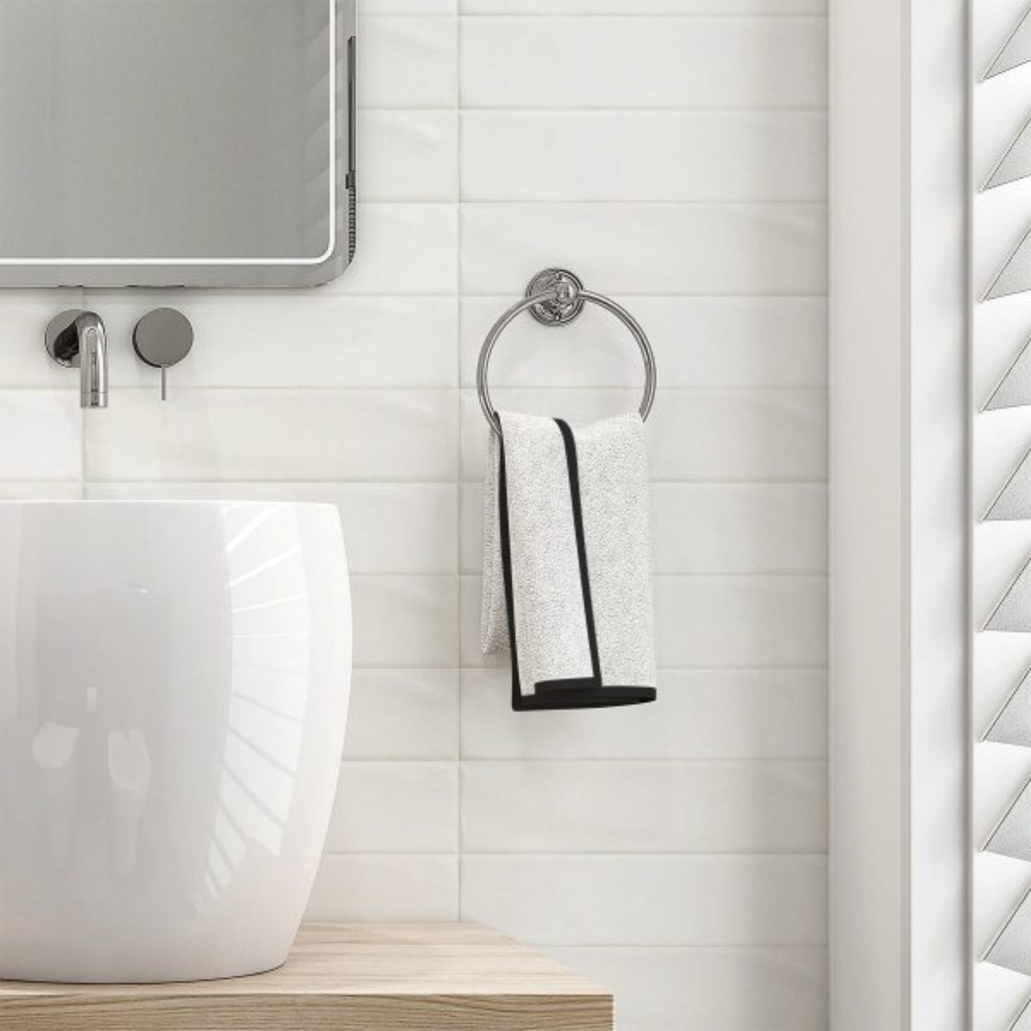 RIPPLE GLOSS WHITE TILES 75×300