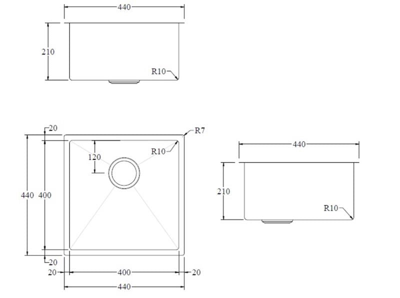 CODE SIERRA COMMERCIAL SINK 400x400 WHOLESALE