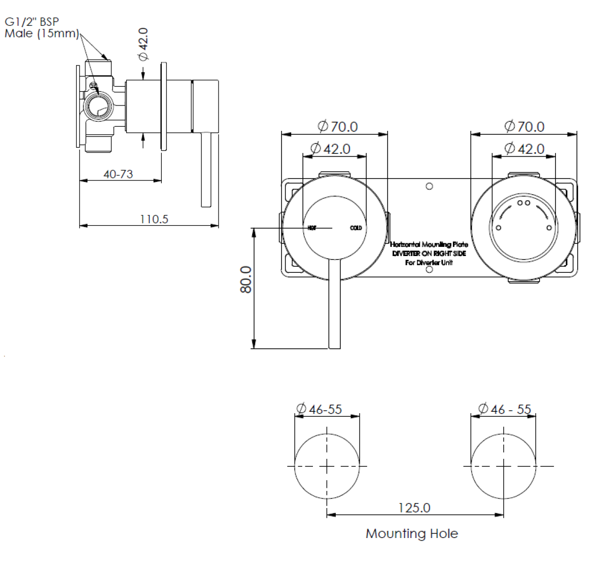CODE NATURE SHOWER DIVERTER MIXER RANGE
