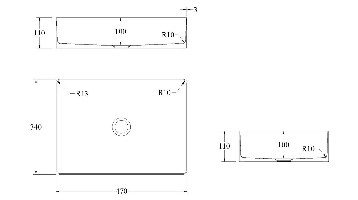 CODE FUSION RECTANGLE STAINLESS STEEL BASINS