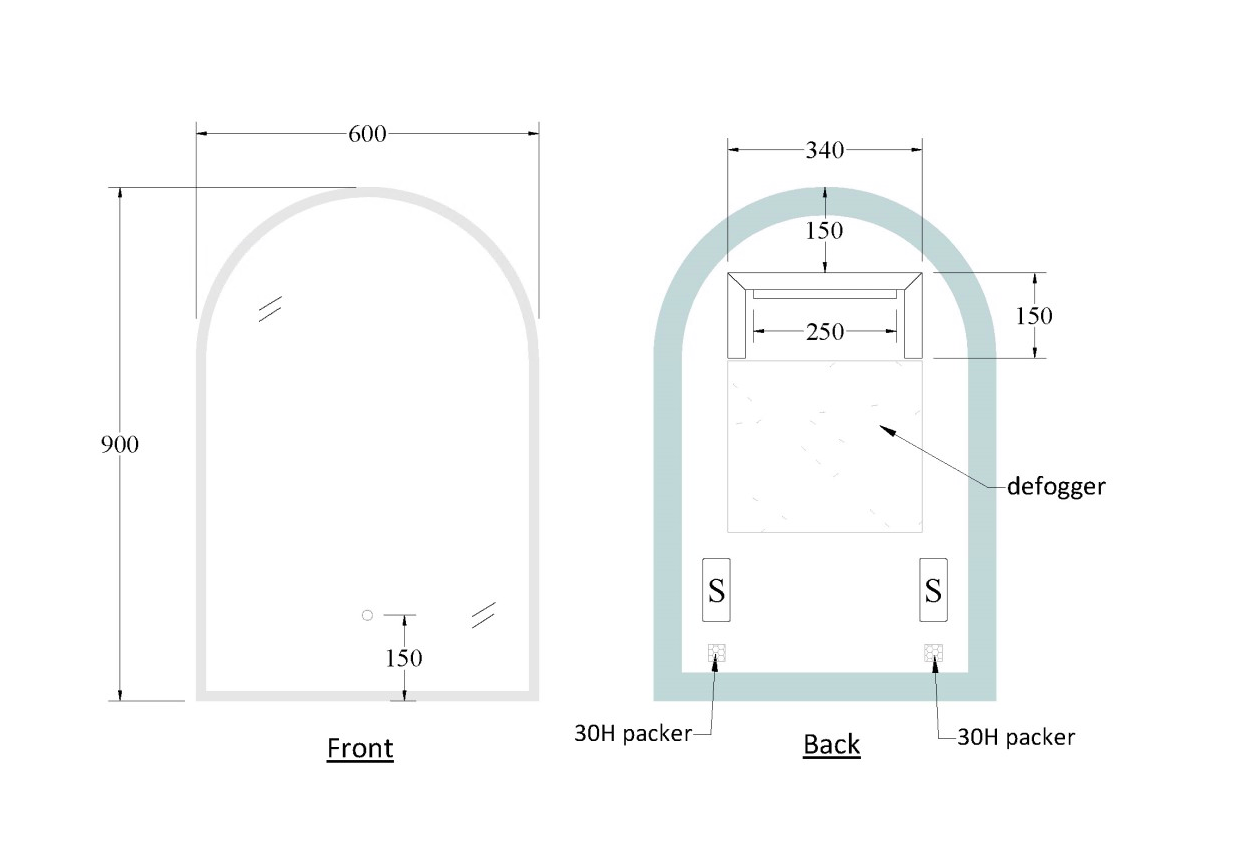 CODE SOLACE ARCH LED MIRROR 600X900MM WHOLESALE