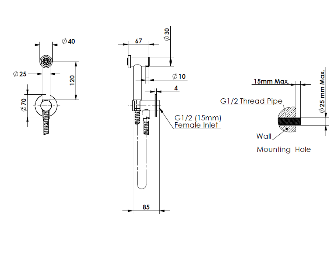 CODE NATURE BIDET SPRAY RANGE