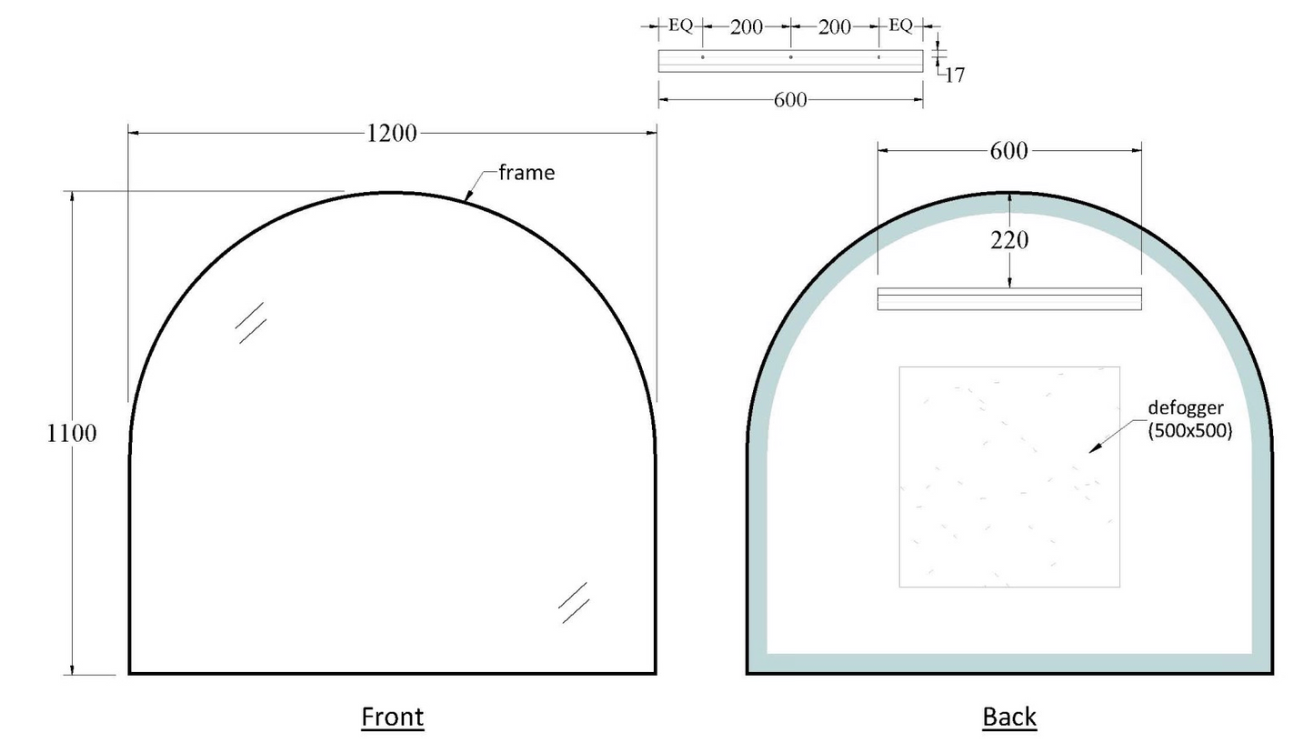 CODE ASPECT 1200 ARCH FRAMED MIRROR RANGE WHOLESALE