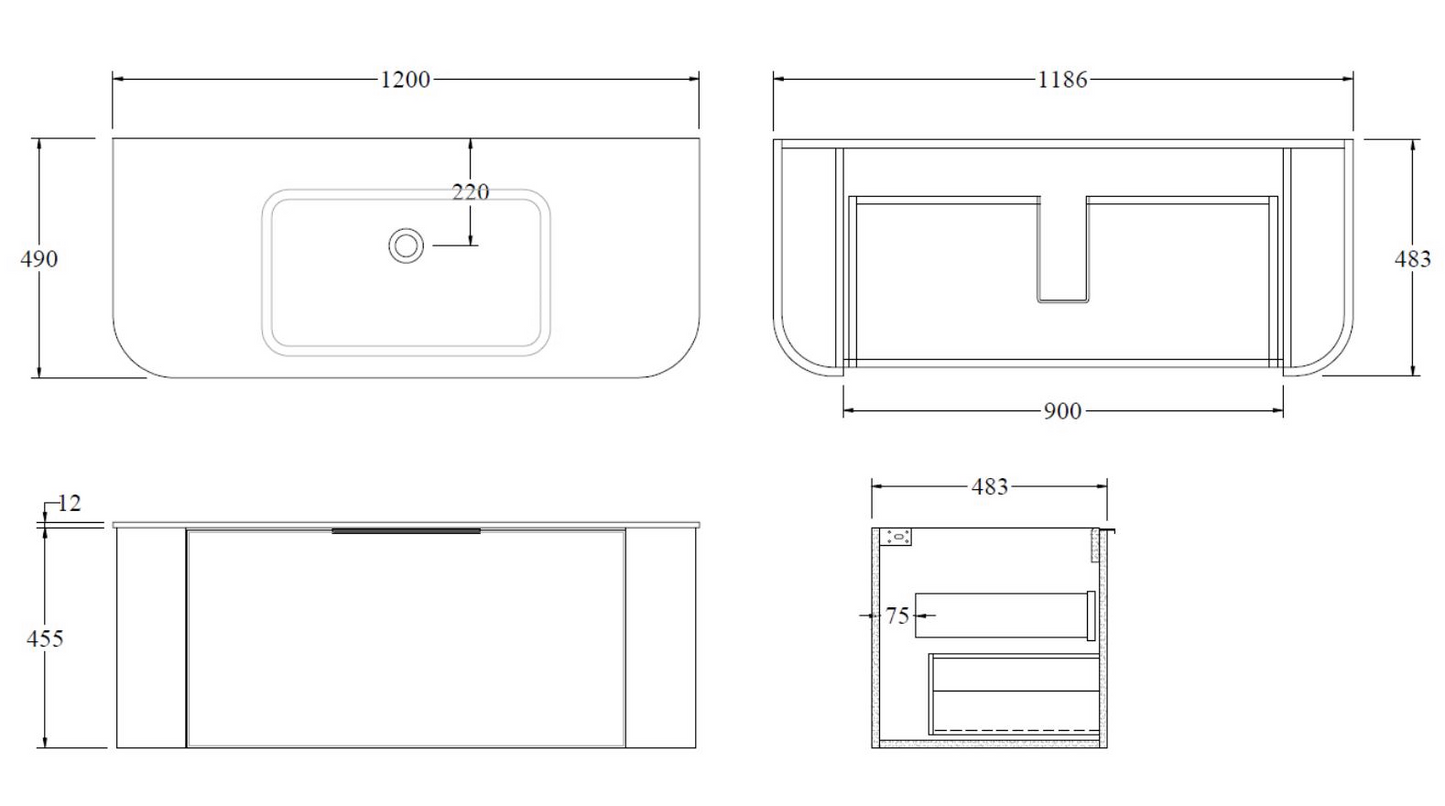 NATURE 1200 PILLAR VANITY RANGE
