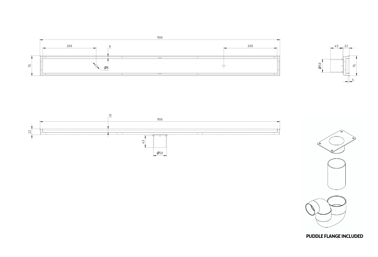 CODE VERSA 900 TILED CHANNEL DRAIN WHOLESALE