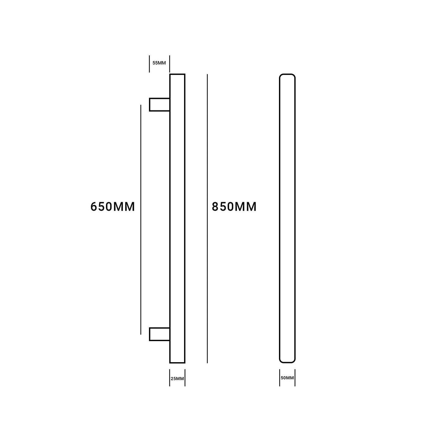 CODE VERTICAL SQUARE HEATED SINGLE BAR 12V - 7 COLOURS