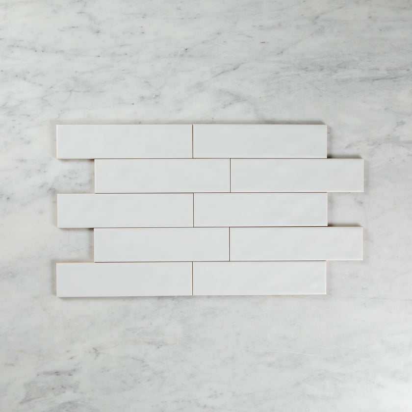 WAVE SUBWAY MATTE WHITE TILE 75×300
