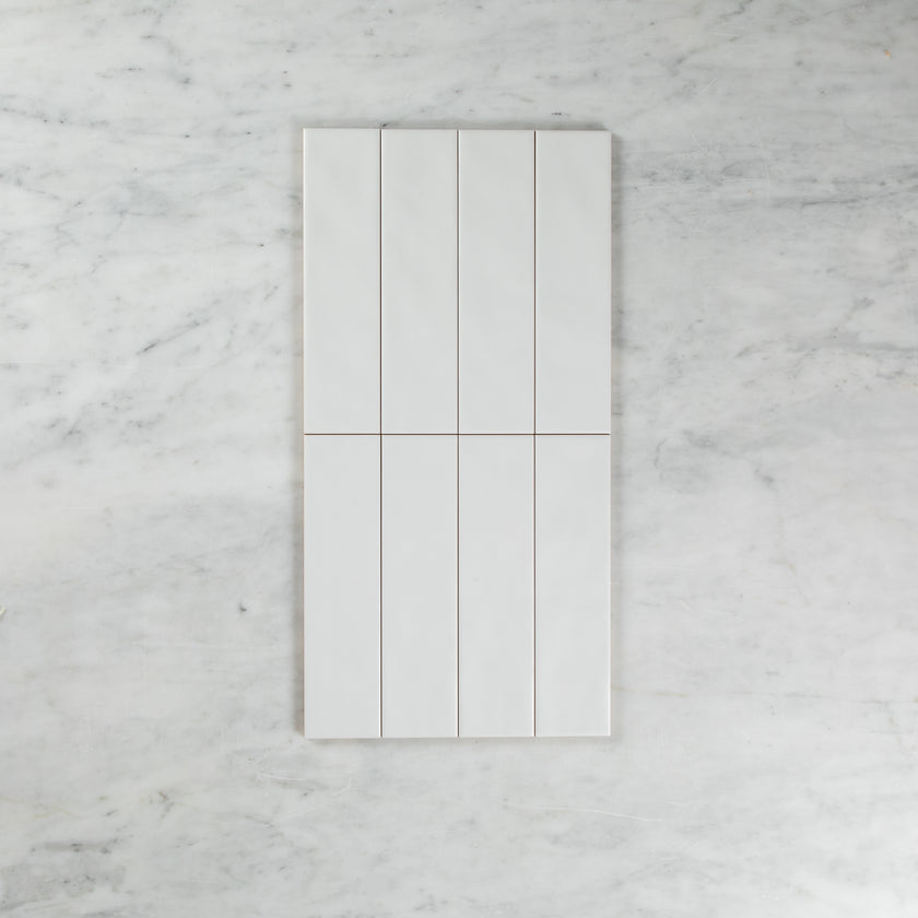 WAVE SUBWAY GLOSS WHITE TILE 75×300