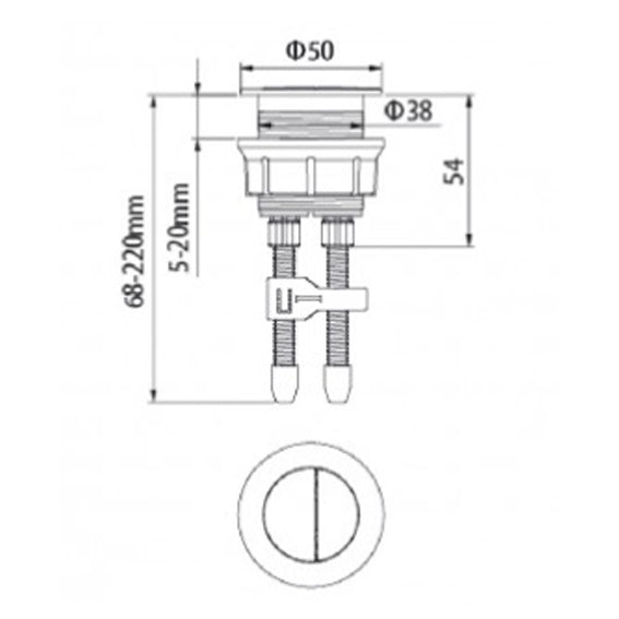 CODE UNIVERSAL COLOURED TOILET FLUSH BUTTON (50MM) - 7 COLOURS