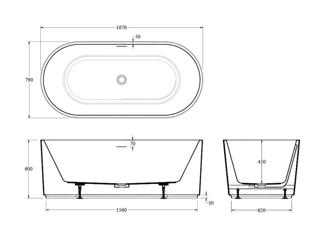 CODE ENDURA PIPER 1670 FREESTANDING BATH WHOLESALE