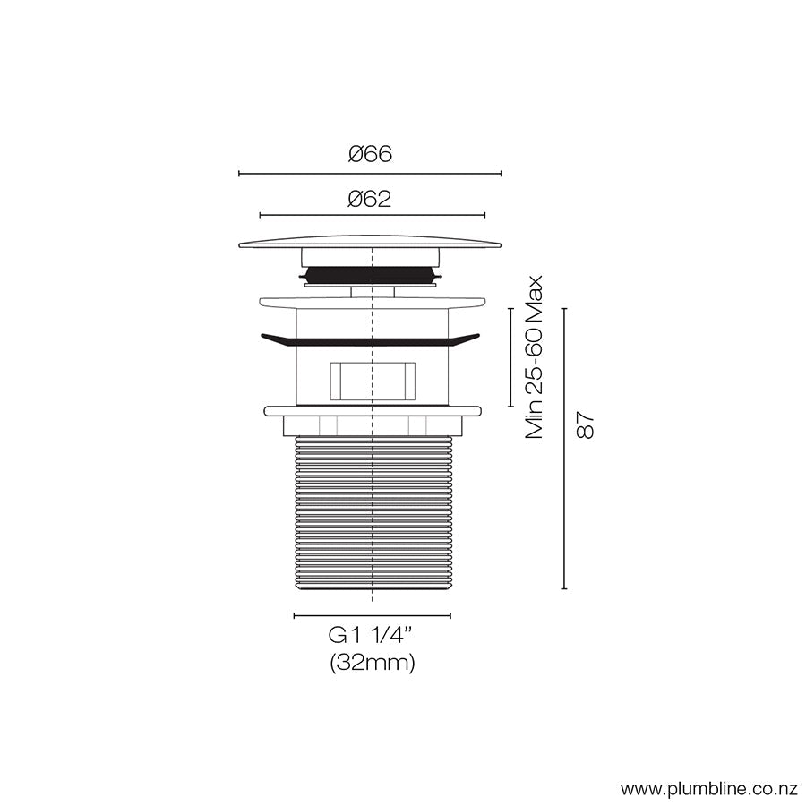 CODE 32MM BASIN POP UP WASTES - 9 COLOURS WHOLESALE