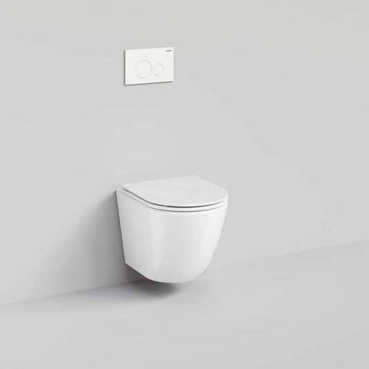 CODE FLOW TYPHOON WALL HUNG TOILET SUITE | MATTE WHITE BUTTON