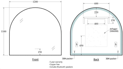 CODE SOLACE ARCH 1200 LED MIRROR