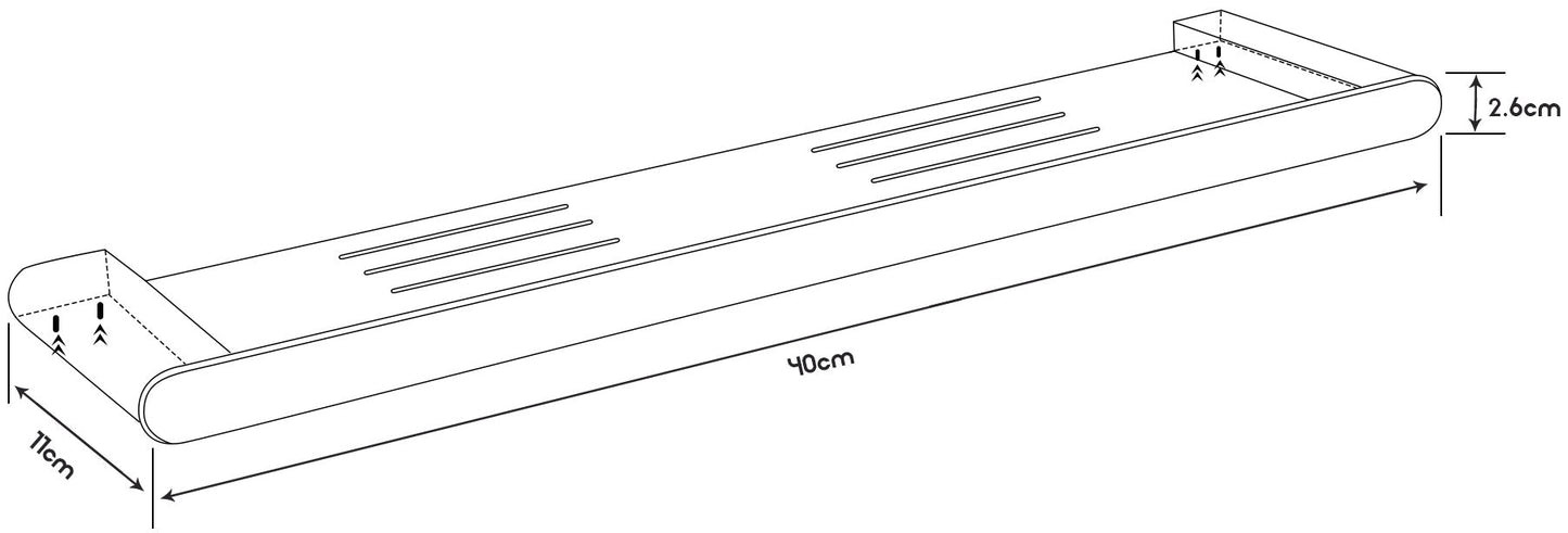 CODE FLOW 400 METAL SHOWER SHELF - 7 COLOURS