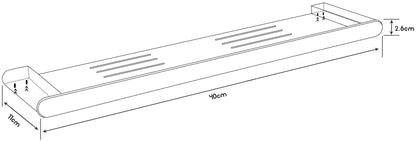 CODE FLOW 400 METAL SHOWER SHELF - 7 COLOURS