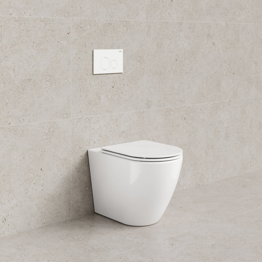CODE FLOW TYPHOON INWALL TOILET SUITE | MATTE WHITE BUTTON