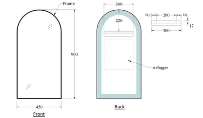 CODE ASPECT 450 ARCH FRAMED MIRROR RANGE