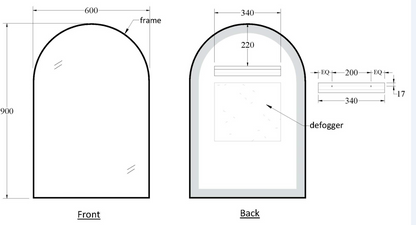 CODE ASPECT 600 ARCH FRAMED MIRROR RANGE