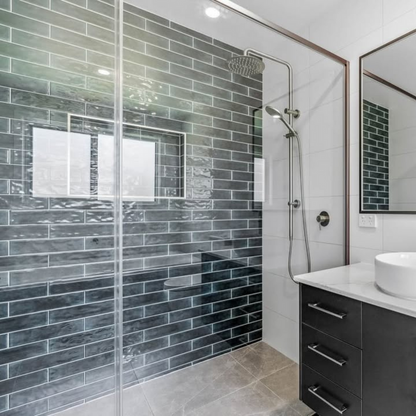 BOUTIQUE SUBWAY NAVY BLUE GLOSS RIPPLE TILE 75×300