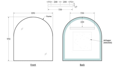 CODE ASPECT 850 ARCH FRAMED MIRROR RANGE