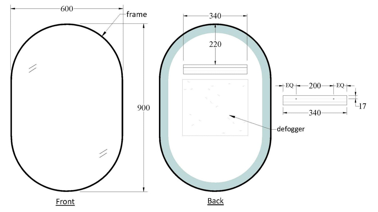 CODE ASPECT OVAL 600 FRAMED MIRROR RANGE WHOLESALE
