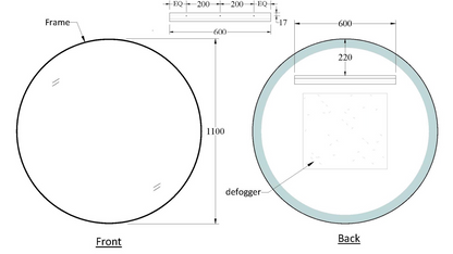 CODE ASPECT ROUND 1100 FRAMED MIRROR RANGE