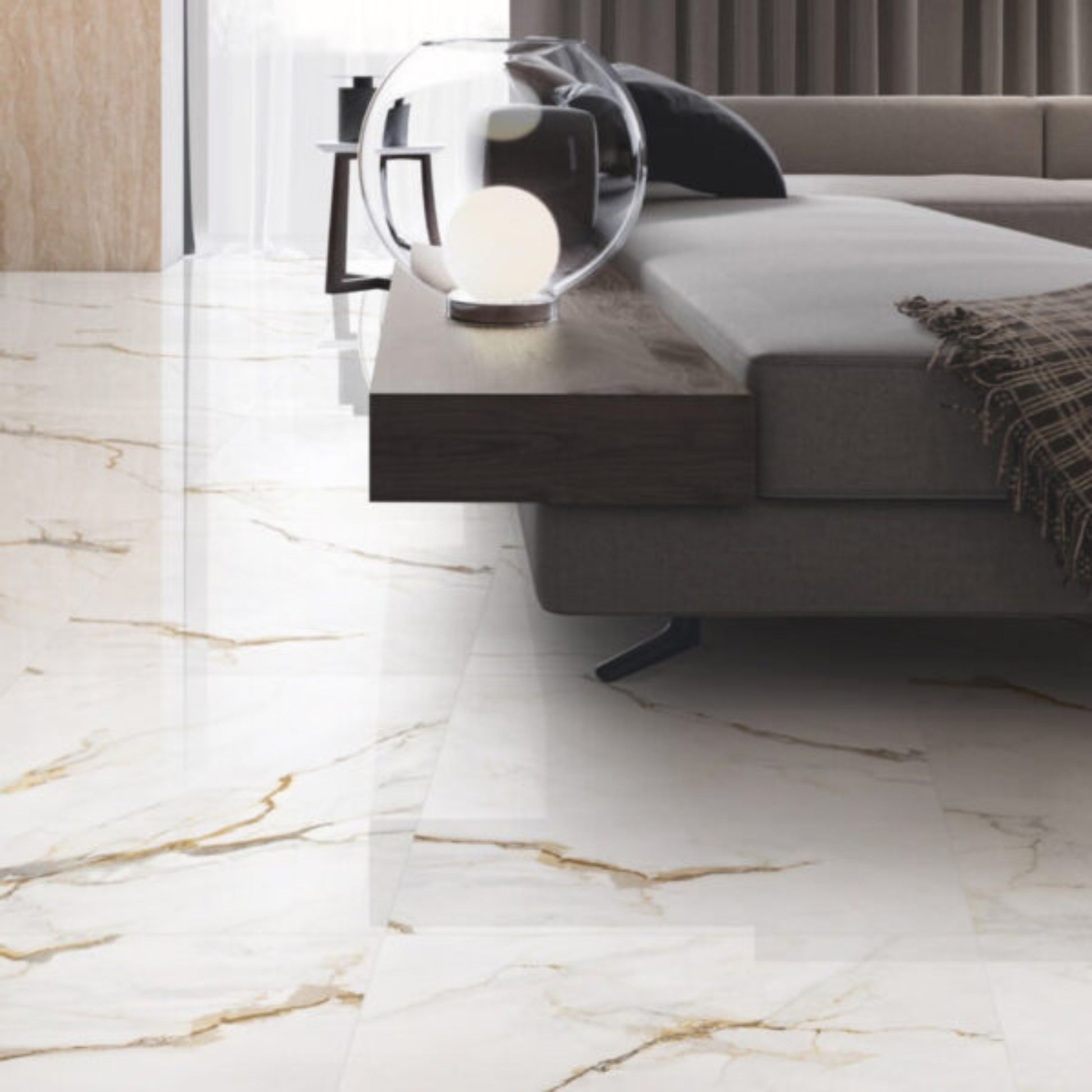 BIANCO GOLD POLISHED INTERNAL TILES 600×600