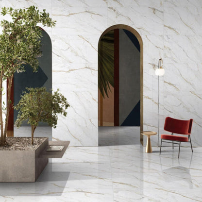 BIANCO GOLD POLISHED INTERNAL TILES 600×600