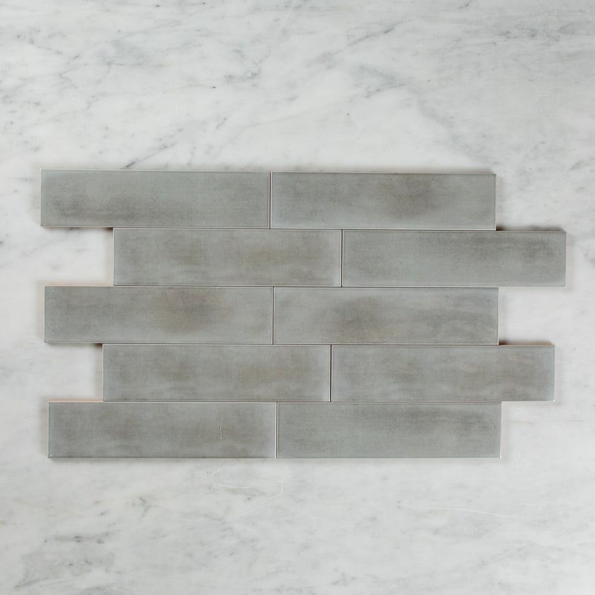BOUTIQUE SUBWAY ASH GLOSS RIPPLE TILE 75×300