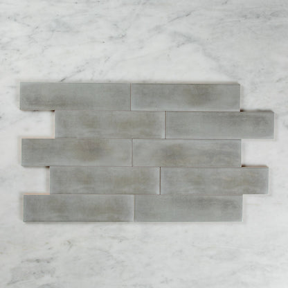 BOUTIQUE SUBWAY ASH GLOSS RIPPLE TILE 75×300