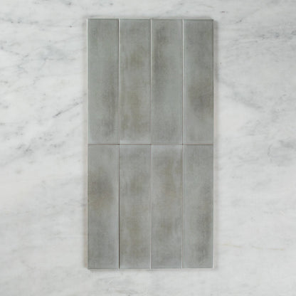 BOUTIQUE SUBWAY ASH GLOSS RIPPLE TILE 75×300