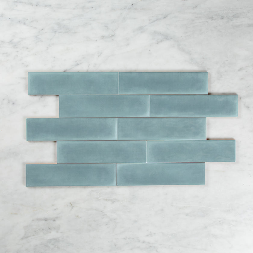 BOUTIQUE SUBWAY BABY BLUE GLOSS RIPPLE TILE 75×300