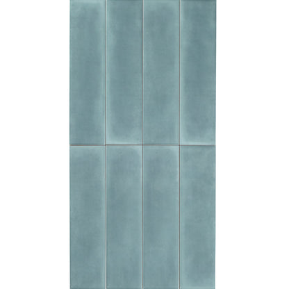 BOUTIQUE SUBWAY BABY BLUE GLOSS RIPPLE TILE 75×300