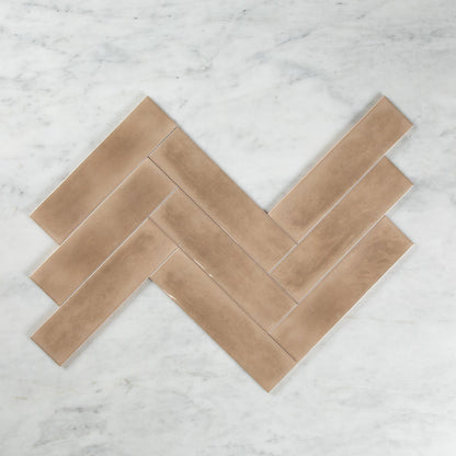 BOUTIQUE SUBWAY CAPUCCINO GLOSS RIPPLE TILE 75×300