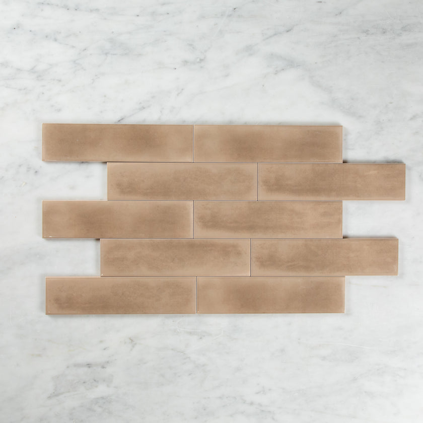 BOUTIQUE SUBWAY CAPUCCINO GLOSS RIPPLE TILE 75×300