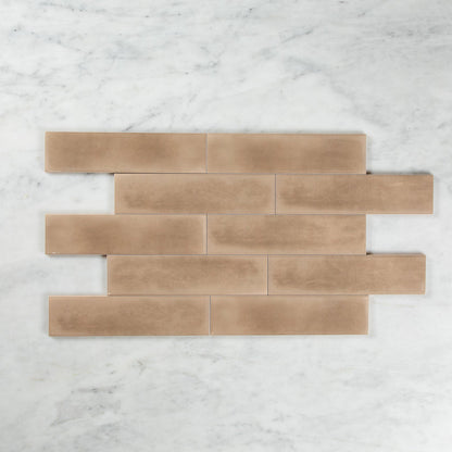 BOUTIQUE SUBWAY CAPUCCINO GLOSS RIPPLE TILE 75×300