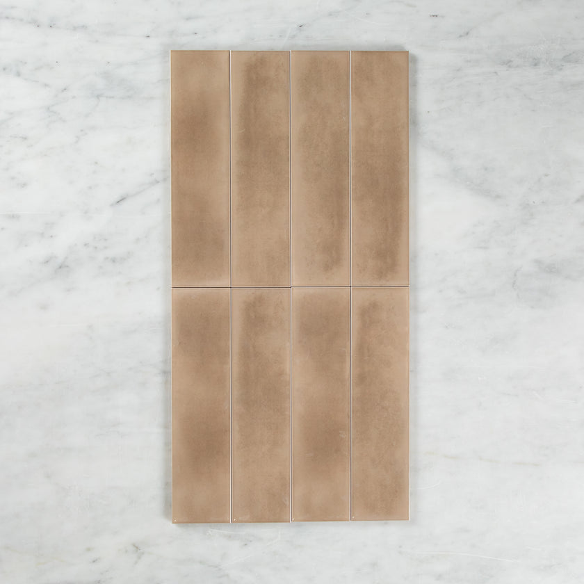 BOUTIQUE SUBWAY CAPUCCINO GLOSS RIPPLE TILE 75×300