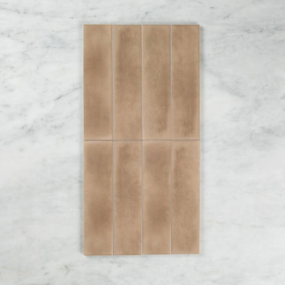 BOUTIQUE SUBWAY CAPUCCINO GLOSS RIPPLE TILE 75×300