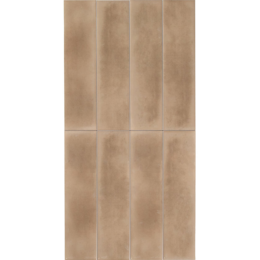 BOUTIQUE SUBWAY CAPUCCINO GLOSS RIPPLE TILE 75×300