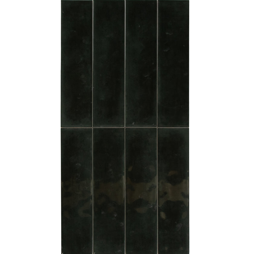 BOUTIQUE SUBWAY CHARCOAL GLOSS RIPPLE TILE 75×300