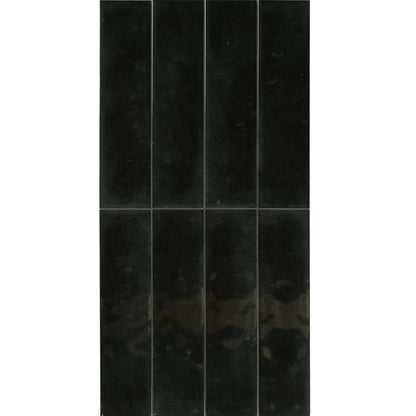 BOUTIQUE SUBWAY CHARCOAL GLOSS RIPPLE TILE 75×300