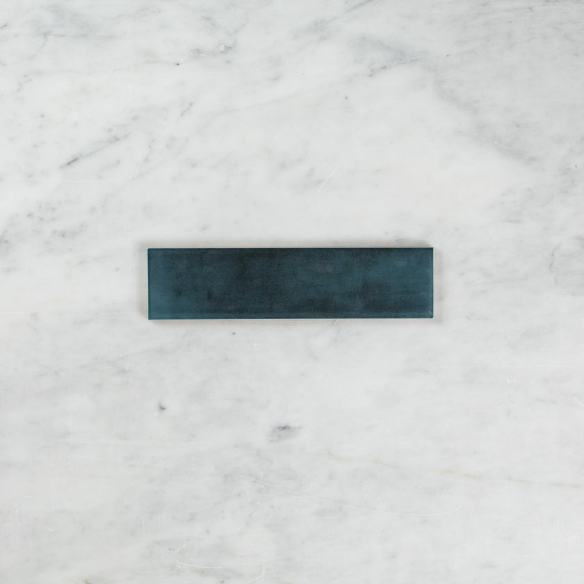 BOUTIQUE SUBWAY NAVY BLUE GLOSS RIPPLE TILE 75×300